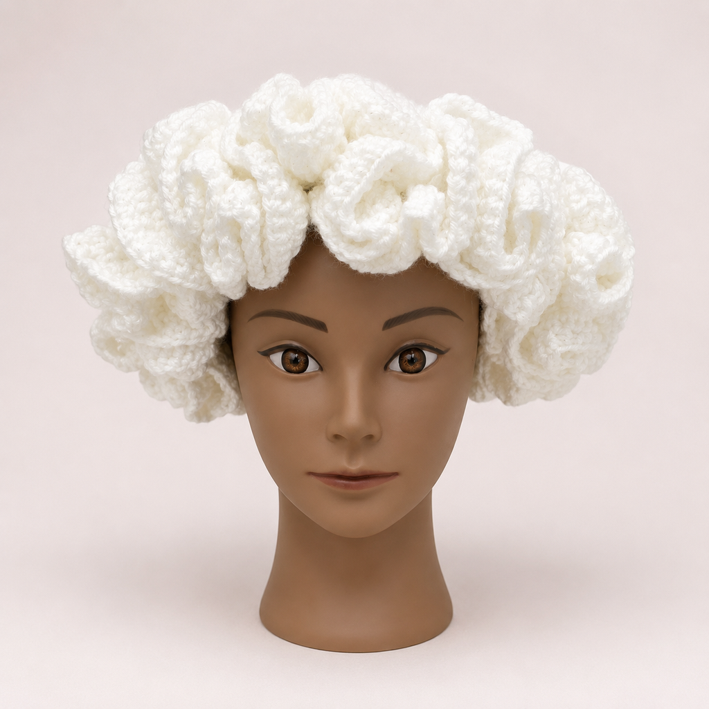Ivory Cloud Ruffle Hat