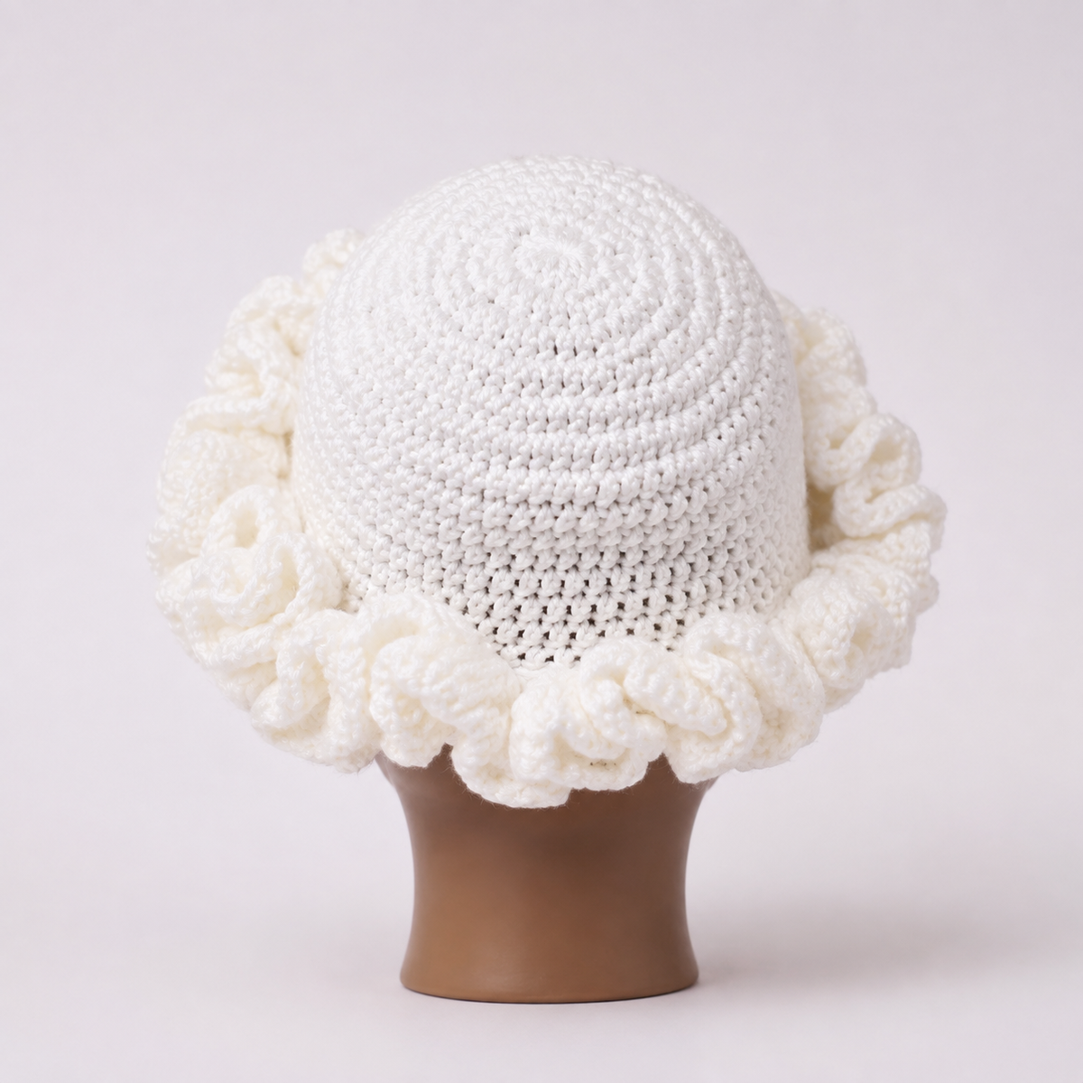 Ivory Cloud Ruffle Hat